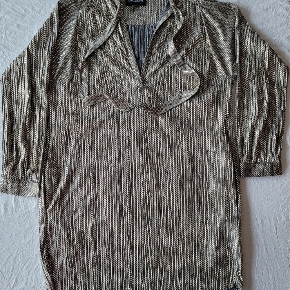 Anthropologie Metallic Textured Dress Size XL - Picture 8 of 13